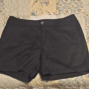 Lane Bryant Black Cuffed Bermuda Shorts